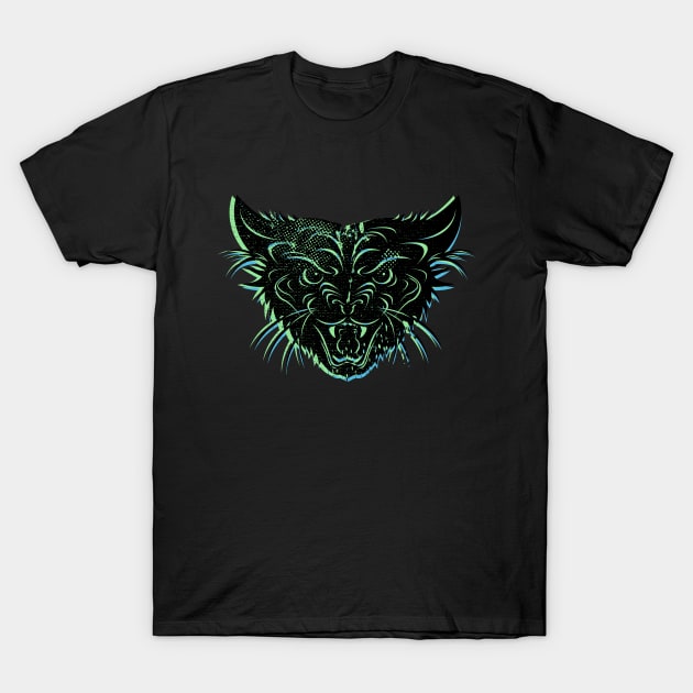 Angry Black Cat T-Shirt by RudeOne